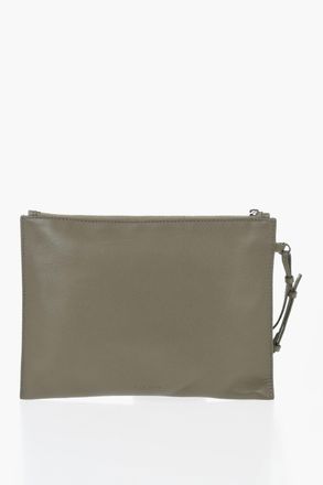 The Row Leather Envelope Bag SAGE with Wrist Strap The Row