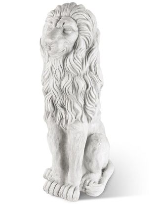 Glitzhome Handmade Oversized Guardian Sitting Lion Statue
