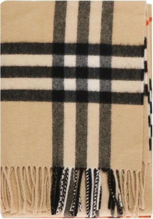 Burberry Cashmere Check Sjaal - unisex - Wintersjaals - Beige - ONE Size - Accessoires
