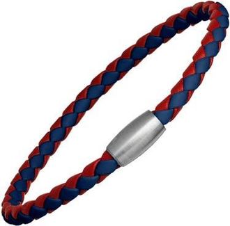 Jan Leslie Woven Leather Bracelet with magnetic closure in Royal Blue at Nordstrom