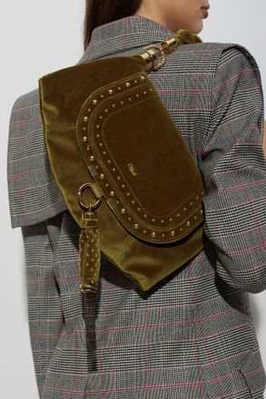 Chlo&eacute; Velvet Shoulder Bag Marcie Small, Womens, Green