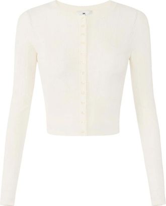 Elisabetta Franchi Gebreide Openwork Vest - Dames - Vesten - Geel - 2XL - Truien & Vesten
