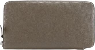 Herm&egrave;s Pre-owned Azap Zip Around Wallet - Dames - Vintage Accessoires - Beige - ONE Size - Leer - Vintage