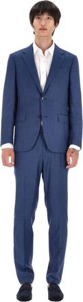 Ermenegildo Zegna Blauwe Wollen Pak Jurk - Heren - Business pakken - Blauw - 3XL - Wol - Kostuums