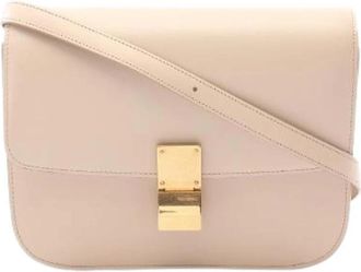 Celine Pre-owned Classic Box Medium Shoulder Bag - Dames - Vintage Schoudertas - Beige - ONE Size - Leer - Vintage
