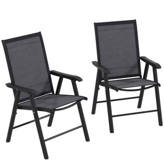 OUTSUNNY Sillas plegables 58x64x94 cm gris oscuro
