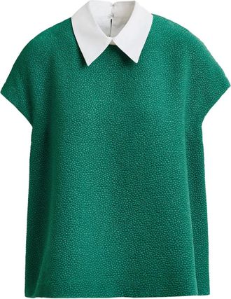 Essentiel Blusa con colletto polo - Verde
