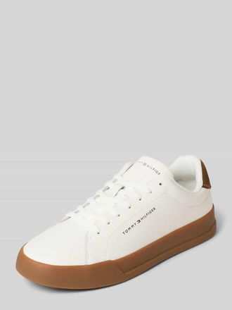 Tommy Hilfiger Low Top Sneaker aus echtem Leder Modell TH COURT in Weiss, Gr&ouml;&szlig;e 40