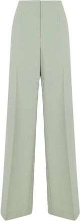 Alberta Ferretti Wide Leg Broek - Dames - Wijde Broeken - Groen - L - Leer - Broeken