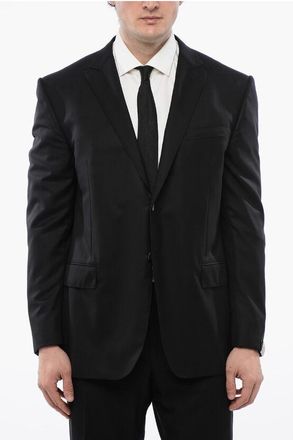 Corneliani Virgin Wool Side Vents Peak Lapel 2-Button Blazer size 46