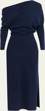 Altuzarra Kasos One-Shoulder Draped Cashmere Midi Dress
