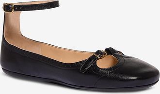 Chlo&eacute; Glatte Leder Ballerinas mit Perforationen Misty