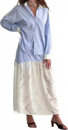 A Bronze Age Robbie Shirt In Micro Stripe/tabitha Lace