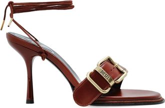 Diesel D-Cocco Sandalen met Hoge Hak - Dames - Sandalen met hakken - Bruin - 37 EU - Leer - Schoenen
