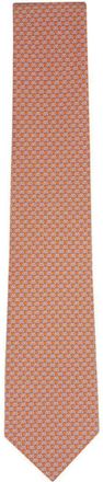 Ferragamo gancini-print tie - Orange