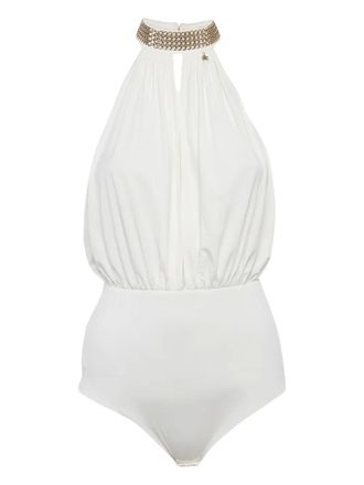 Elisabetta Franchi Body met kettingdetail - Wit