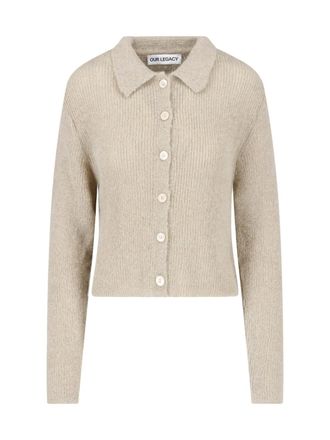 Our Legacy Fuzzy Alpaca Blend Cardigan With Classic Collar