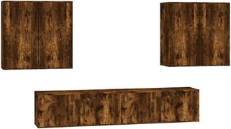 vidaXL Vidaxl - 6 Piece tv Cabinet Set Smoked Oak Engineered Wood