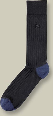 CHARLES TYRWHITT Cotton Rib Socks - Black Size 10.5-13 by Charles Tyrwhitt