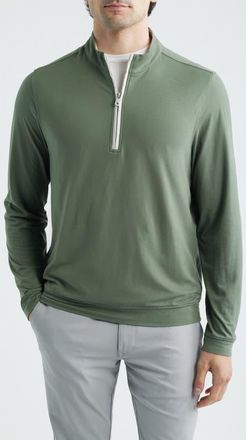 Scott Barber Solid Performance Quarter Zip Pullover in Agave at Nordstrom, Size Xx-Large