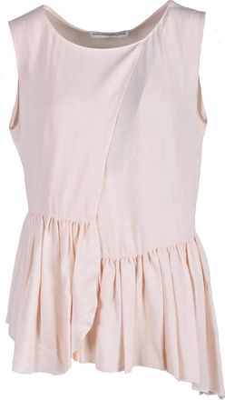 New York Industrie Pink Asymmetrical Peplum Hem Viscose Blouse