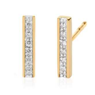 Monica Vinader Gold Signature Skinny Diamond Earrings Diamond