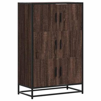 Berkfield Home Highboard Brown Oak 68x35x106.5 cm Engineered Wood & Metal