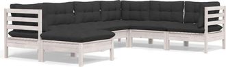 vidaXL Vidaxl - Muebles De Jard&iacute;n 8 Pzas Con Cojines Blanco Madera De Pino