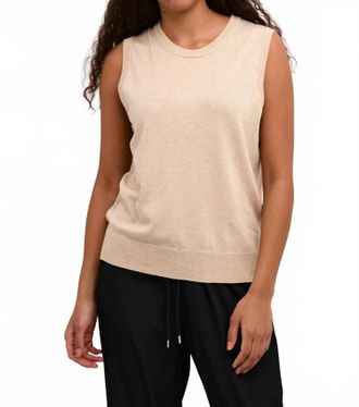 Kaffe Kalizza Round Neck Sleeveless Pullover In Feather Gray Melange