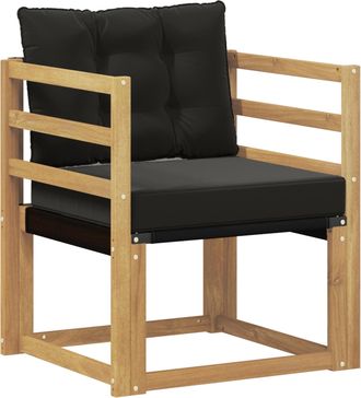 vidaXL Sof&aacute; De Exterior Madera Maciza De Acacia Y Textileno Blanco Vidaxl