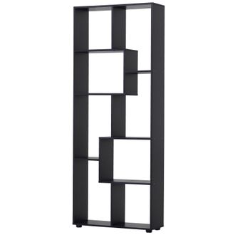 HOMCOM Homcom Estanter&iacute;a Moderna, Biblioteca Estrecha Con 8 Estantes, Librer&iacute;a Para Sal&oacute;n, Dormitorio, Estudio, Oficina, 70x24x178 Cm, Negro