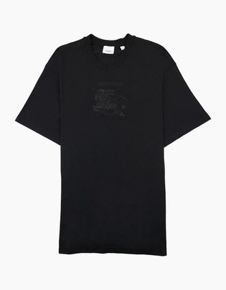 Burberry Mens Burberry Tristan Embroidered Ekd T-shirt Black - Size: 40