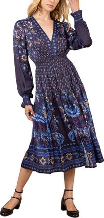 Hale Bob Long Sleeve Raquel Midi Dress