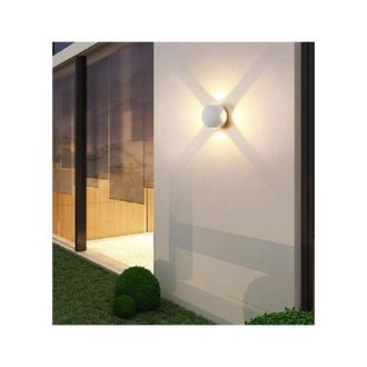 Trade Shop Trade Shop Traesio - Applique Muro A Sfera 4 Fasci Di Luce Esterno Bianco Luce 3000k 6000k 4000k Es58 - -bianco Caldo