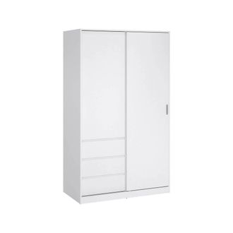 Dmora Armario 2 Puertas Clemence, Muebles De Dormitorio, Vestidor, Armario De Ropa, 119x60 H200 Cm, Blanco Brillante - Dmora