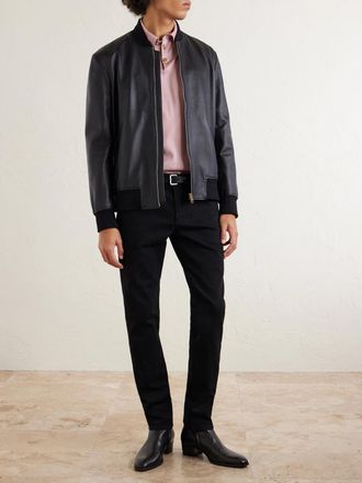 Dolce & Gabbana Slim-Fit Straight-Leg Logo-Appliqu&eacute;d Jeans