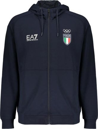 Emporio Armani Felpa con zip e cappuccio - - Sweatshirts & Hoodies - Uomo - Blu - M