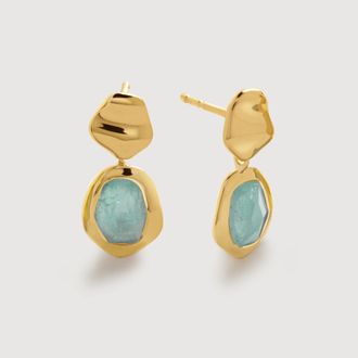 【MONICA VINADER】18KYGヴェルメイユ グリーンオニキス ピアス MONICA VINADER】グリーンオニキス&18KYGヴェルメイユ ピアス