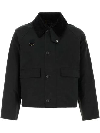 Barbour shearling-collar jacket - men - Cotton/Polyester/Nylon/Polyester - S - Black