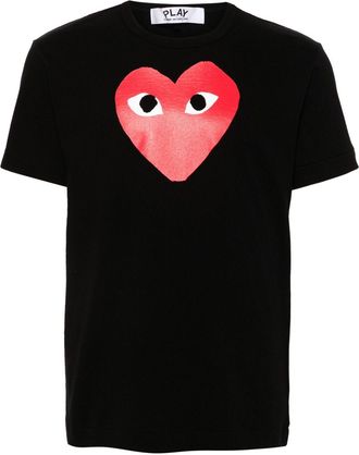 Comme Des Gar&ccedil;ons T-shirt in cotone con cuore rosso Comme Des Garcons