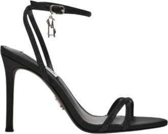 Steve Madden Jypsey Sandal - Dames - Sandalen met hakken - Zwart - 37 EU - Polyester - Schoenen