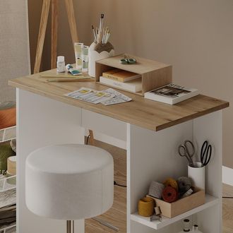 Vicco Escritorio Simple, Blanco/artesano, 80 X 40 Cm, Vicco
