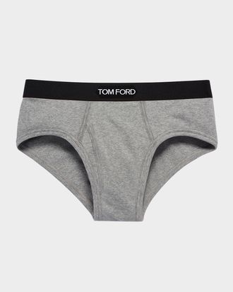 Tom Ford Men & apos;s Jacquard Logo Cotton Briefs