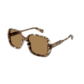 Chloé Sunglasses, unisex, Multicolor, 55 MM, Brown Havana Sunglasses Model Ch0222S