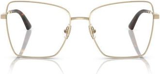 Jimmy Choo London 55mm Pillow Optical Glasses in Pale Gold /Demo Lens at Nordstrom