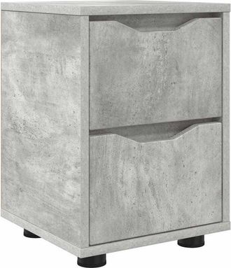 vidaXL Mesa de Noche con cajón Gris Concreto 30,5 x 30 x 43 cm vidaXL