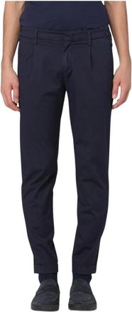 Fay Beige Katoenen Chinos - Heren - Slim Fit Broeken - Blauw - W38 - Katoen - Broeken