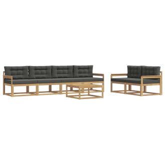vidaXL Conjunto De Sof&aacute;s De Exterior 6 Pcs Blanco Y Antracita Vidaxl