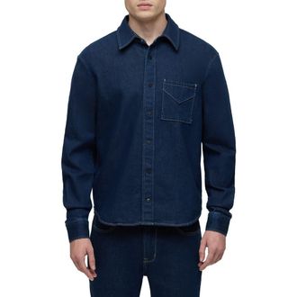 Hudson Denim Snap-Up Shirt in Eclipse at Nordstrom, Size Large