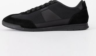 HUGO BOSS Mens BOSS Orange Nitan Mens Mixed Material Trainers with Ridged Outsole - Black 005 - Size: 12